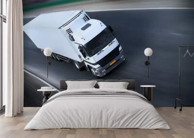 white truck driving - see other trucks in my portfolio Wall mural