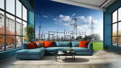 Power station on blue sky at daytime Wall mural