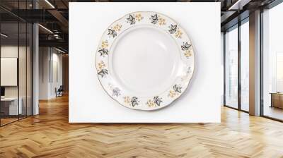 Luxury Vintage Porcelain tableware - Large Plate on white background, top view Wall mural