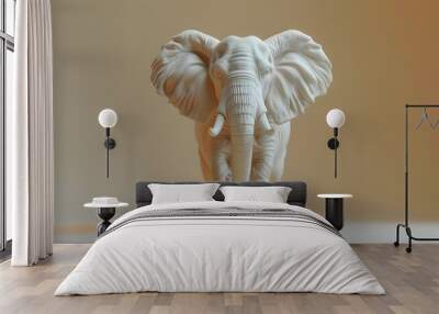 Majestic Miniature: 3D Elephant Sculpture in Clay Animation Wall mural