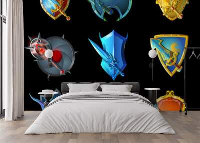 Cartoon Decorative Medieval Weapons Set Wall mural