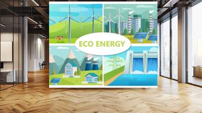 Flat Eco Energy Concept Wall mural