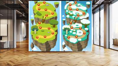 Mobile Game Level Map Concept Wall mural