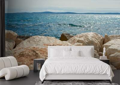 rocks and sea Wall mural