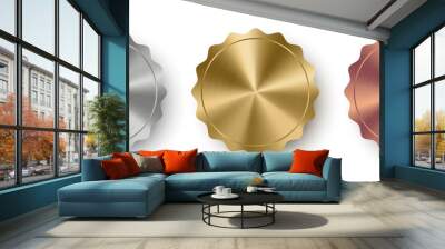 Silver, gold and bronze medal award vector illustration. Wall mural