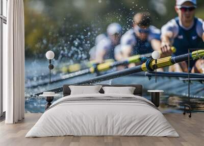 Team Effort: Capturing the Raw Power of Rowers in Sync. Wall mural