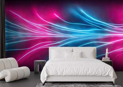 abstract neon colored lines wall background Wall mural