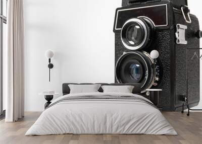 camera with two lenses, vintage model Wall mural