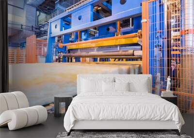 Fiberglass production industry equipment at manufacture background Wall mural