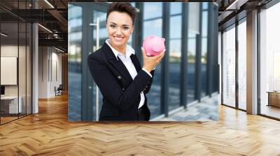 stylish business woman at work, concept of a strong and confident woman Wall mural