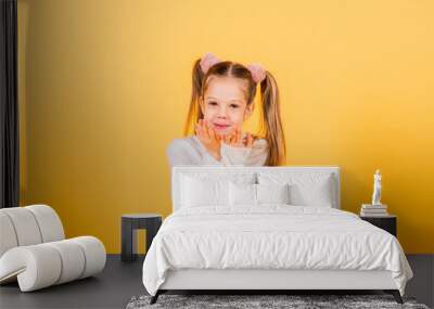 Emotional portrait of a girl. Studio Shot. Wall mural