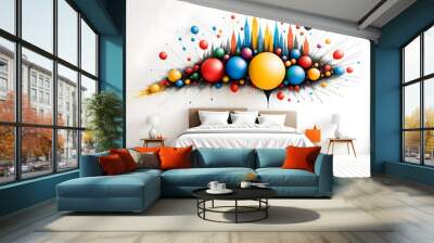 Wall painting in the style of avant-garde and minimalism. Portrait abstraction. Wall mural