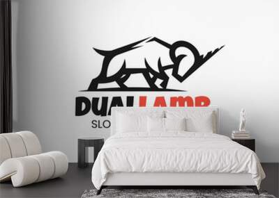 Vector Logo Illustration Goat Silhouette Style Wall mural