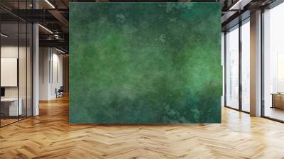 Abstract nature green wall with distressed vintage stains, wrinkled grass texture with blank space for text, retro design with faint and splash vintage St. Patrick's Day	
 Wall mural