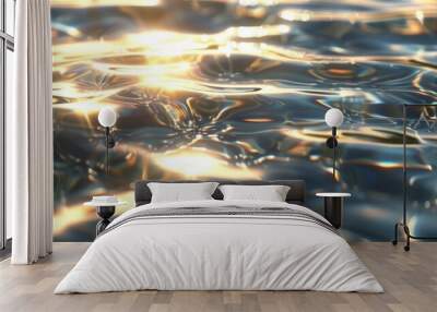 sun reflecting on surface of an ocean  Wall mural