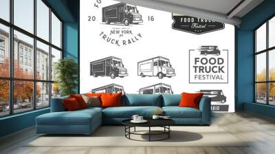 et of food truck festival emblems, badges and design elements Wall mural