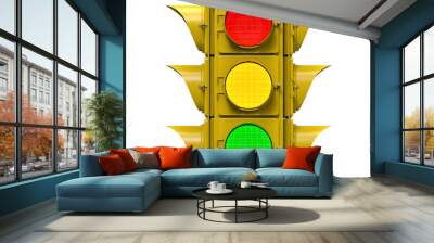 3D Isolated Traffic Light Illustration Wall mural