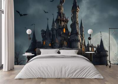 Halloween scary house castle night  Wall mural