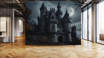 Halloween scary house castle night  Wall mural