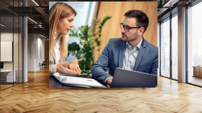 Business people in modern office Wall mural