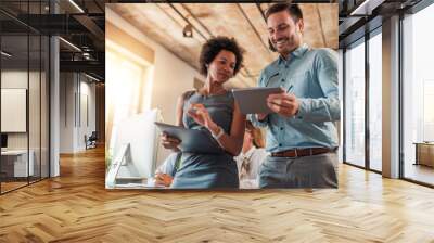 Business people in modern office Wall mural