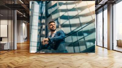 Handsome confident businessman portrait Wall mural