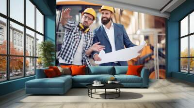 Two construction worker outdoor Wall mural