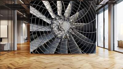 Huge industrial cooling fan, big cooler element close up Wall mural