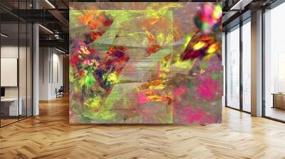 Bright abstract floral design Wall mural