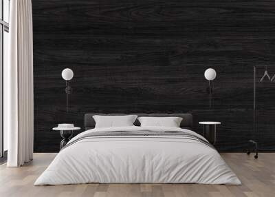 Black grunge wood panels. Planks Background. Old wall wooden vintage floor Wall mural