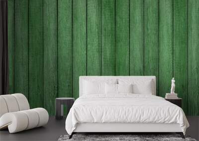 green grunge wood pattern texture background, wooden planks. Wall mural