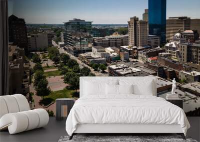 Aerial view of  downtown  Lexington, Kentucky USA courthouse square. Wall mural