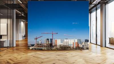 Landscape panorama of cranes and other construction equipment building new properties in downtown Nashville, Tennessee  Wall mural