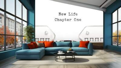 new life chapter one typewriter Wall mural