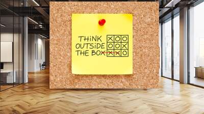 Think Outside The Box Sticky Note Wall mural