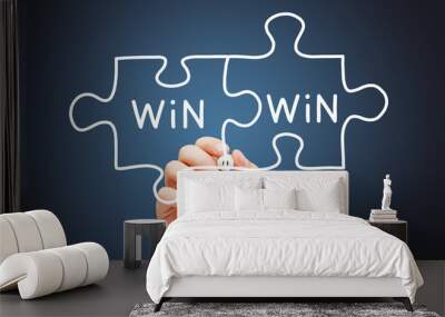 Win-Win Jigsaw Puzzle Business Concept Wall mural