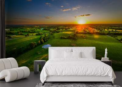 Sunset over agricultural fields in rural Kentucky Wall mural