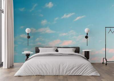 abstract blue sky with pink clouds Wall mural