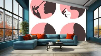 beauty icons set Wall mural