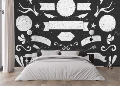 chalkboard style design elements collection Wall mural