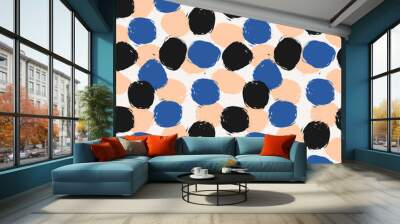 Hand Drawn Circles Seamless Pattern Wall mural