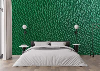 emerald green leather skin background Wall mural