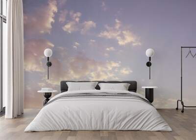 White cumulus clouds and blue sky Wall mural