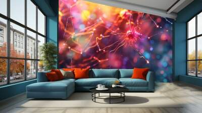 Abstract neural network visualization Wall mural