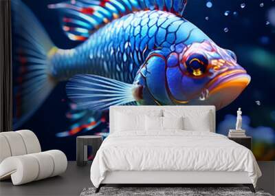 Singular and colorful tropical fish Wall mural