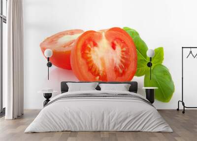 Fresh basil and tomatoes Wall mural