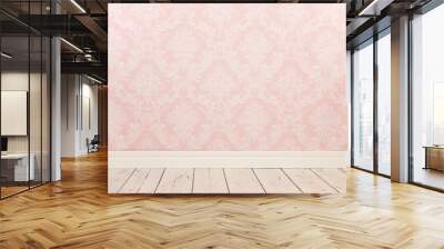 Vintage wall and wooden floor Wall mural