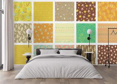 set of 25 different seamless patterns Wall mural