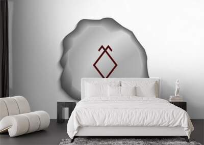 Ancient rune on the stone. Vector illustration. Wall mural