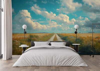 countryside road Wall mural